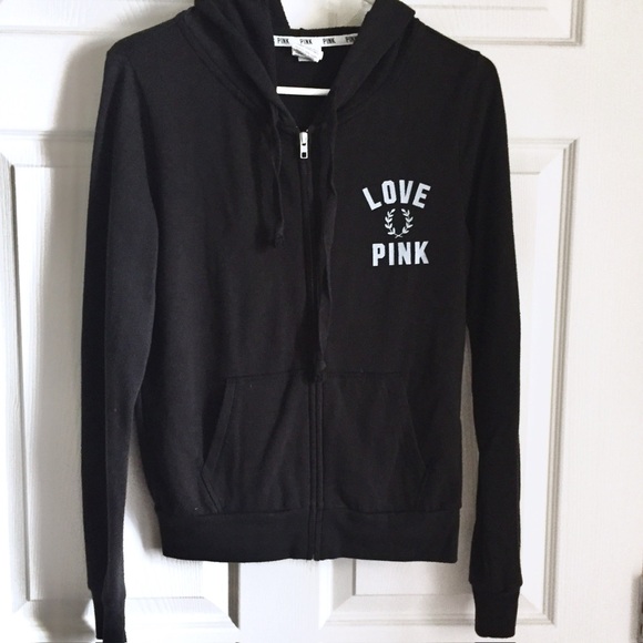 PINK Victoria's Secret Jackets & Blazers - PINK Victoria's Secret Women's Black Hoodie